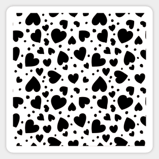 black hearts seamless pattern design print Sticker